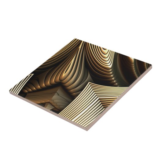 Goldene Metallwellen Fliese (Seite)