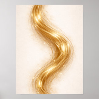 Goldene Minimal Flow Wandkunst – Elegantes Gold  Poster