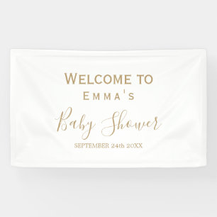 Goldene Minimalistische Babyshower-Tafel für die B Banner