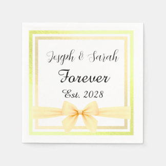 Goldene Minimalistische Elegante Hochzeitsserviett Serviette