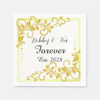 Goldene Minimalistische Elegante Hochzeitsserviett Serviette