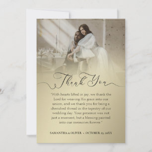 Goldene Minimalistische Hochzeit Danke Karte mit F