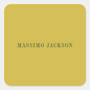 Goldene Minimalistische Moderne Schlichte Quadratischer Aufkleber