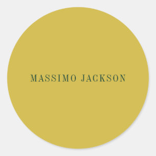 Goldene Minimalistische Moderne Schlichte  Runder Aufkleber