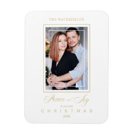 Goldene Minimalistische Weihnachtsfamilie Magnet