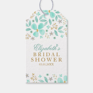 Goldene Minze Florales Blatt Brautparty Geschenkan Geschenkanhänger