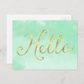 Goldene Minze Postkarte (Vorne/Hinten)