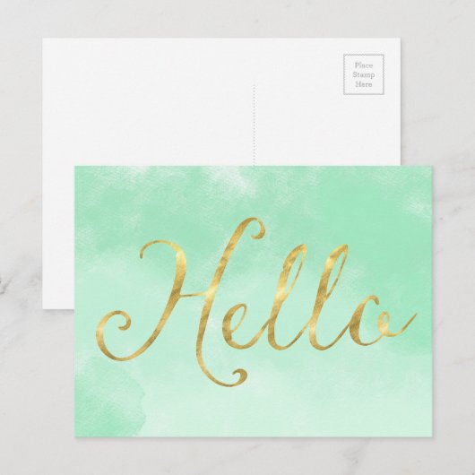 Goldene Minze Postkarte (Vorne/Hinten)