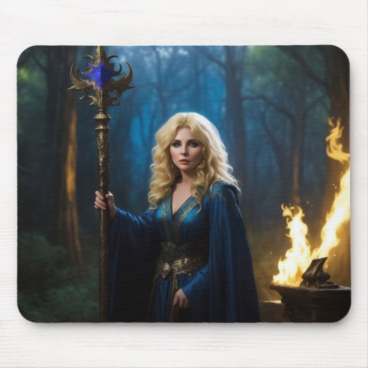 Goldene Mitarbeiterzauberin des Magischen Waldes Mousepad (Vorne)