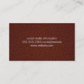 Goldene Modelle Logo | Brown Leather Visitenkarte (Rückseite)