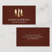 Goldene Modelle Logo | Brown Leather Visitenkarte (Vorne/Hinten)