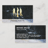 Goldene Modelle | Marmor Visitenkarte (Vorne/Hinten)