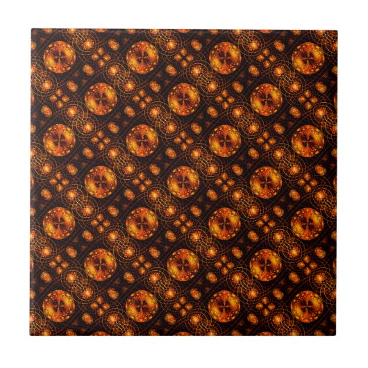 Goldene moderne boho elegante abstrakte Kunst Must Fliese (Vorderseite)