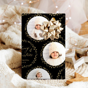 Goldene moderne Schrift Frohe Weihnachten Familie Geschenkpapier
