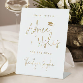 Goldene moderne Schrift für Absolventenratschläge Sockelschild