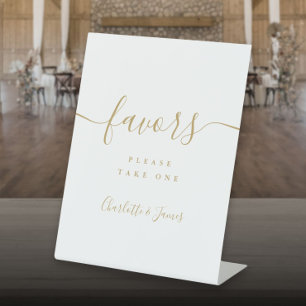 Goldene moderne Schrift Hochzeitsgunst-Tisch Sockelschild