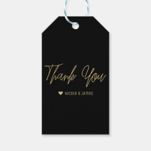 Goldene moderne Schrift THANK YOU Partygeschenk in Geschenkanhänger