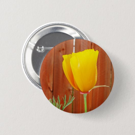 Goldene Mohnblume Button (Vorne & Hinten)
