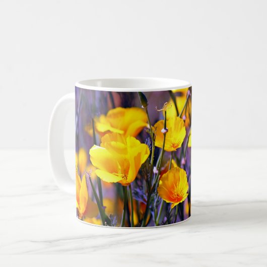 Goldene Mohnblume Kaffeetasse (Vorderseite Links)