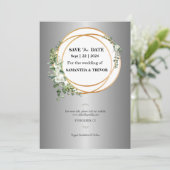 Goldene Momente: Unsere Save the Date Einladung (Stehend Vorderseite)