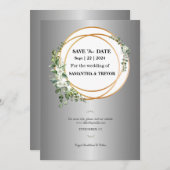 Goldene Momente: Unsere Save the Date Einladung (Vorne/Hinten)