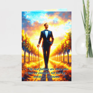 Goldene Momente - Vatertag Weinberg Karte