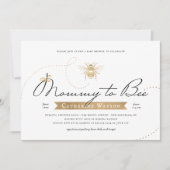 Goldene Mommy to Bee Baby Shower Einladung (Vorderseite)