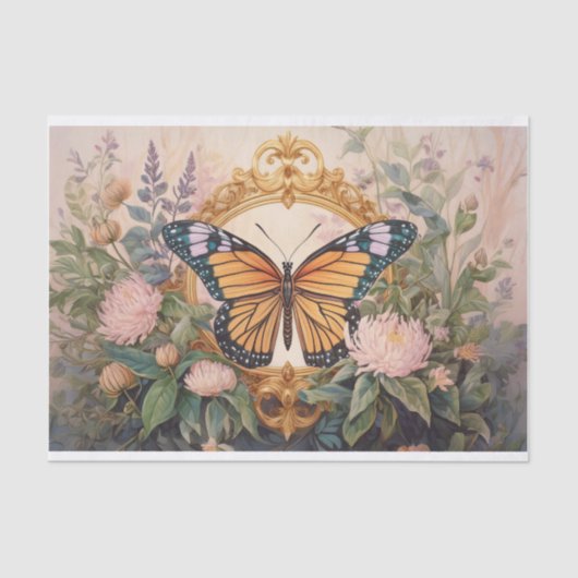 Goldene Monarchie Wildblume Medallion, wunderschön Seidenpapier (Vorderseite)