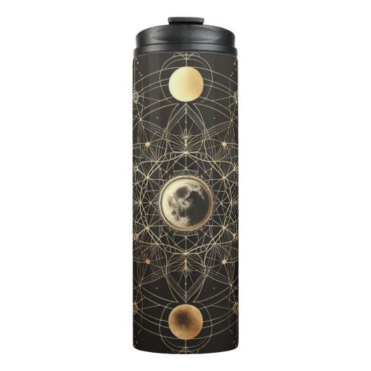 Goldene Mond-Alchemie Thermosbecher (Vorderseite)