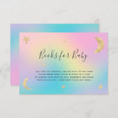 Goldene Mond-Sterne Regenbogen bringen Bücherschau Begleitkarte (Vorne/Hinten)