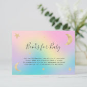 Goldene Mond-Sterne Regenbogen bringen Bücherschau Begleitkarte (Stehend Vorderseite)