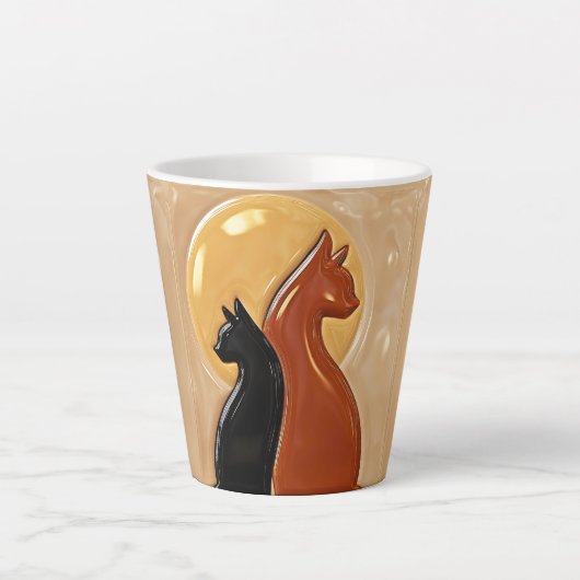 Goldene Mond-Zwillingskatzen  Milchtasse (Vorderseite)