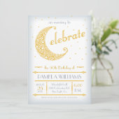 Goldene Mondfeier Einladung (Stehend Vorderseite)