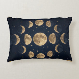 🌙 Goldene Mondphasen Mystischer Celestial Style � Dekokissen