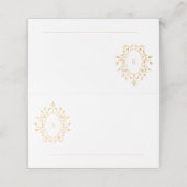 Goldene Monogramm-Eventkarte Platzkarte (Außenseite Aufgefaltet)