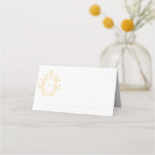 Goldene Monogramm-Eventkarte Platzkarte (Vorderseite)