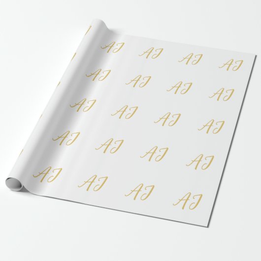 Goldene Monogramm-Farbgebung Professionell Klassis Geschenkpapier (Ungerollt)