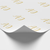 Goldene Monogramm-Farbgebung Professionell Klassis Geschenkpapier (Ecke)