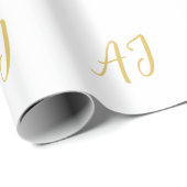 Goldene Monogramm-Farbgebung Professionell Klassis Geschenkpapier (Rolleneckpunkt)