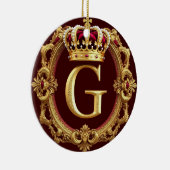 🌸 Goldene Monogramm G Royal Klassische Wohndekora Keramik Ornament (Rechts)