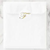Goldene Monogramm-Initiale F-Aufkleber Runder Aufkleber (Tasche)