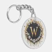Goldene Monogramm-Initiale W Geschenk für Sie Schlüsselanhänger (Vorderseite links)
