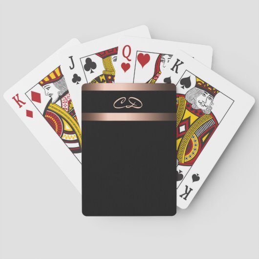 Goldene Monogramm-Initialen der Black Rose Spielkarten (Rückseite)