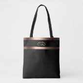 Goldene Monogramm-Initialen der Black Rose Tasche (Vorderseite)