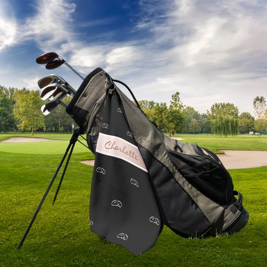 Goldene Monogramm-Initialen der schwarzen Rose Golfhandtuch