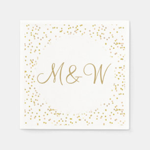 Goldene Monogramm-Initialen Schrift Goldstaub Serviette