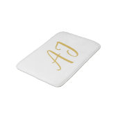Goldene Monogramm-Klassik-Initiale für Profis Badematte (Schrägansicht)