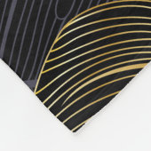 Goldene Monstera-Blätter, romantische nahtlose Blu Fleecedecke (Ecke)