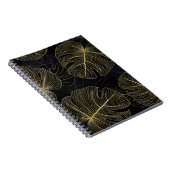 Goldene Monstera-Blätter, romantische nahtlose Blu Notizblock (Rechte Seite)