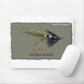 Goldene Mörder-Fliegen-Fischen-Mausunterlage © Mousepad (Mit Mouse)